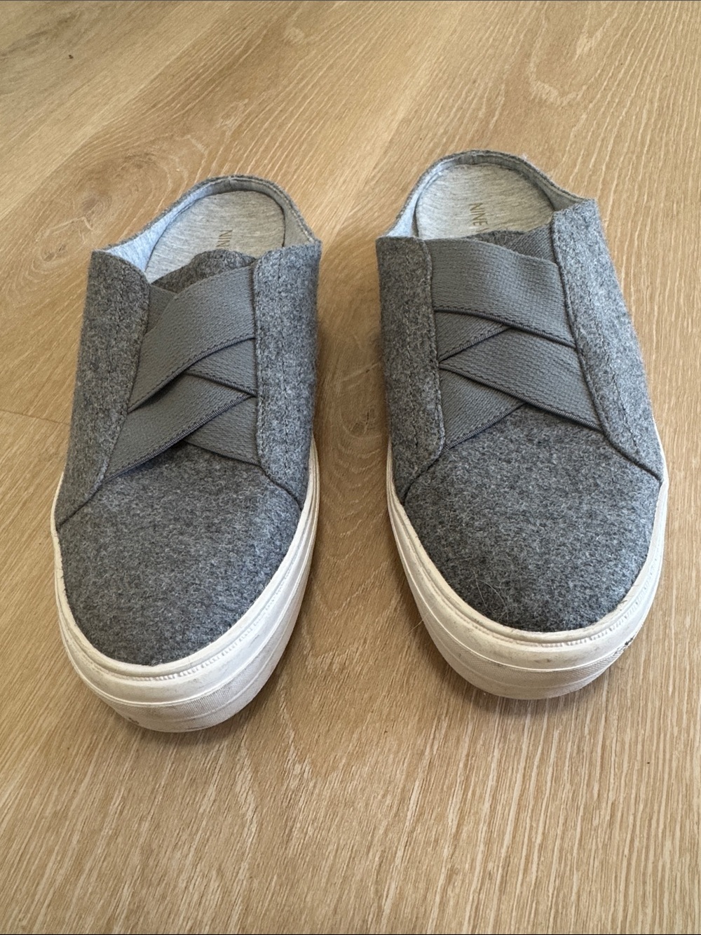 Nine West Gray Slip-On Platform Sneakers